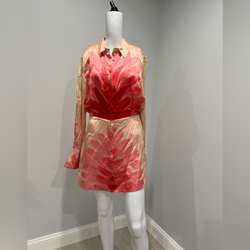 Alexis Red and Pink Floral Long Sleeve Dress - Picture 6 of 11